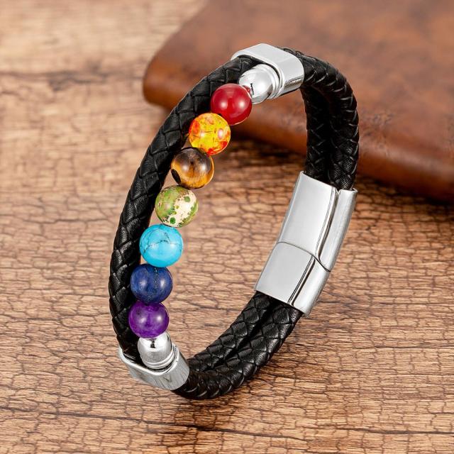 Zenaro – Lederarmband Balance 7 Chakras