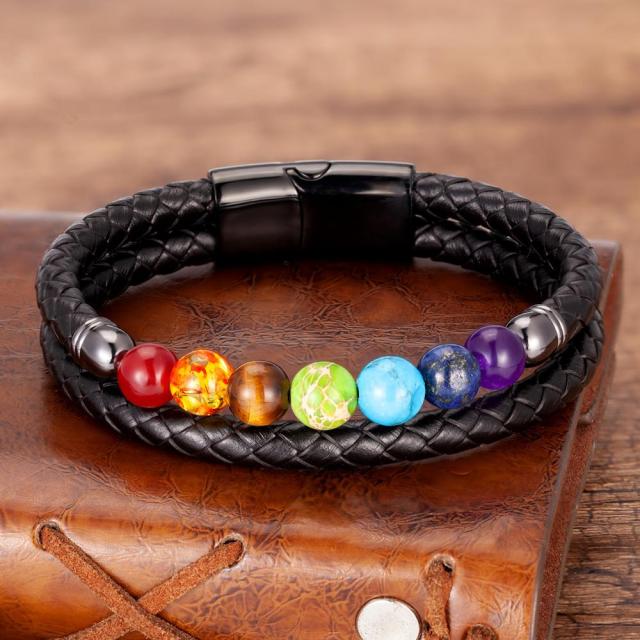 Zenaro – Lederarmband Balance 7 Chakras