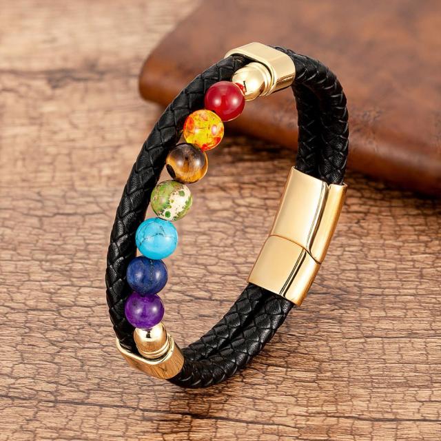 Zenaro – Lederarmband Balance 7 Chakras