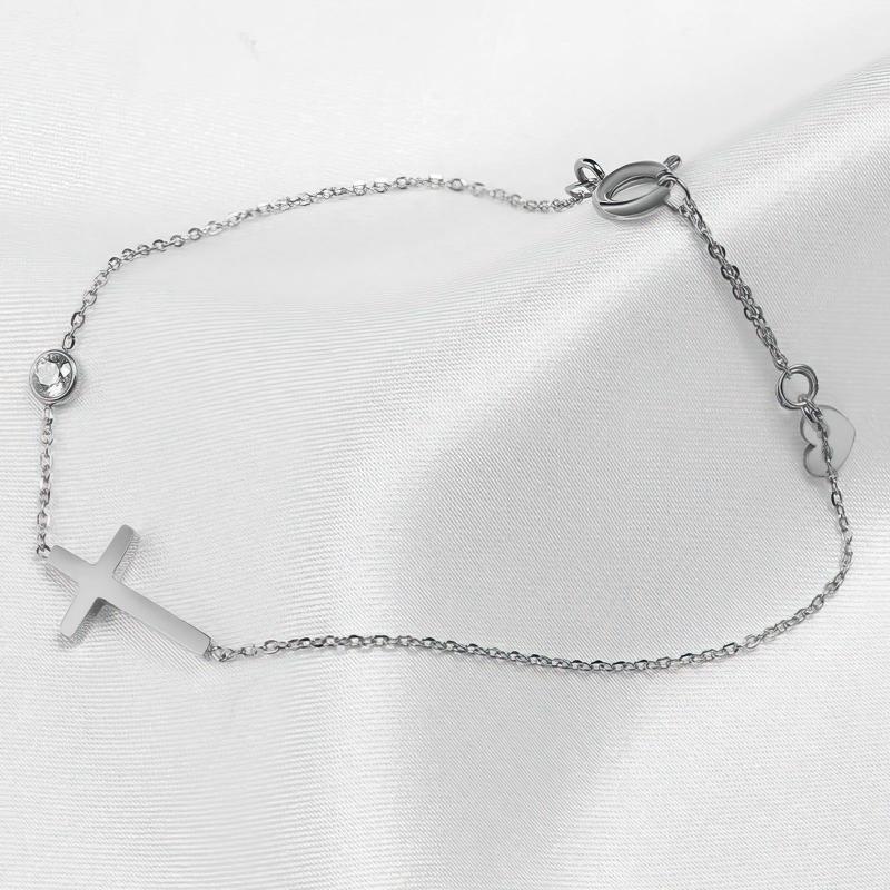 Althea – Damenarmband mit Kreuz aus Gold und Silber