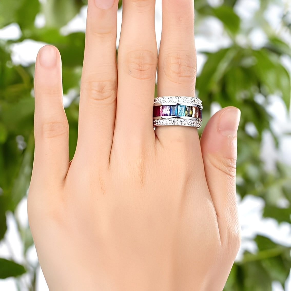 Sheena – Ring mit mehreren Steinen aus 925 Silber