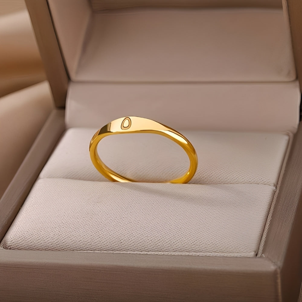 Minimalistischer Namensring | Minimalistischer Ring mit graviertem Anfangsbuchstaben