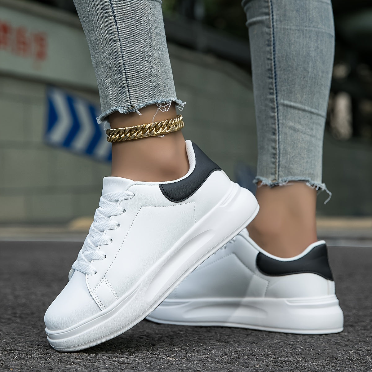 Layla - Weiße Damensneaker für den Alltag