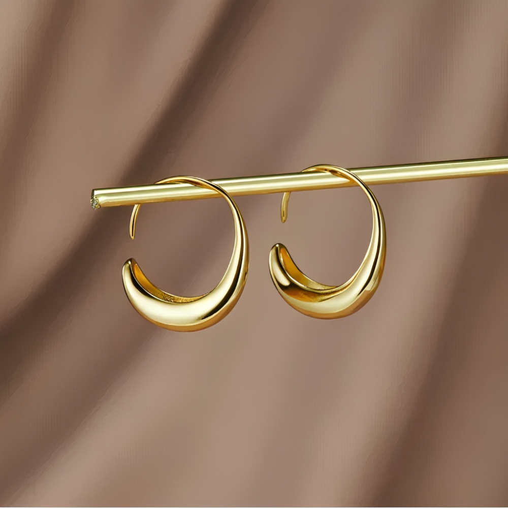 Klassische Tropfenohrringe - Vintage-Goldcreolen