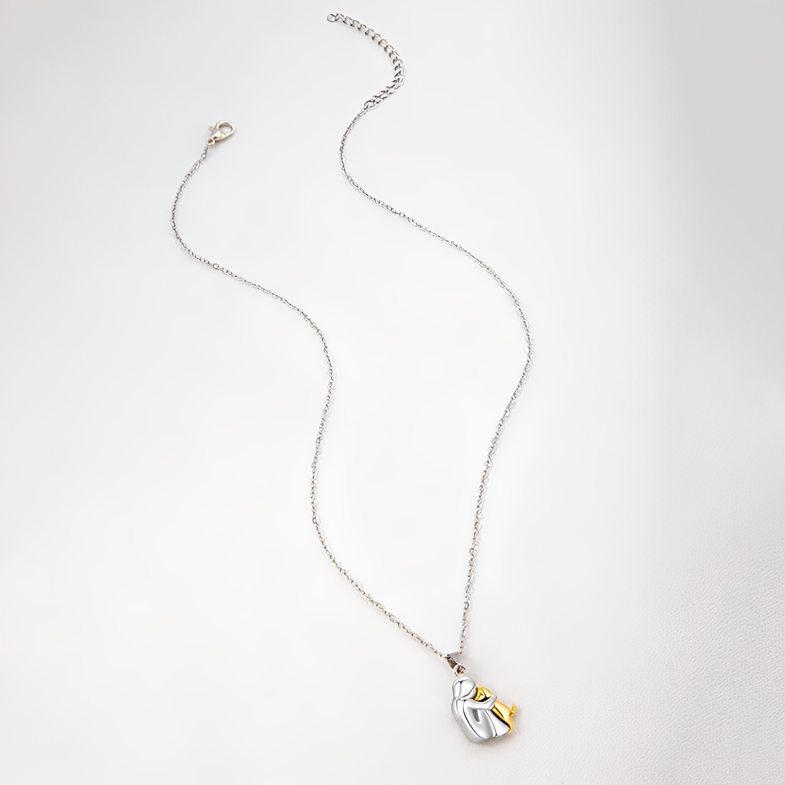 Neko – Halsband mit Anhänger von Hund und Besitzer in Umarmung