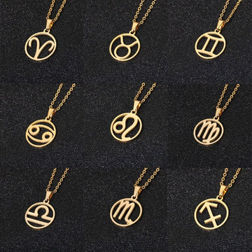 Astra – Zodiac-Halskette mit Anhänger von 12 Sternbildern