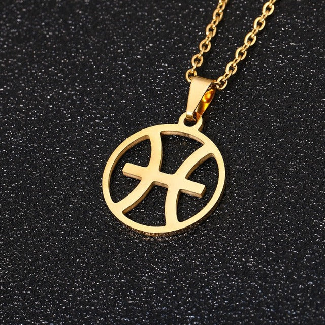Astra – Zodiac-Halskette mit Anhänger von 12 Sternbildern