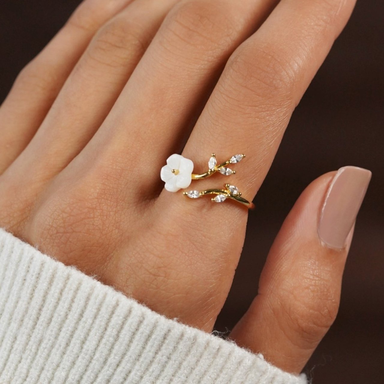 Wildblumenring - Kristall-Petal-Ring