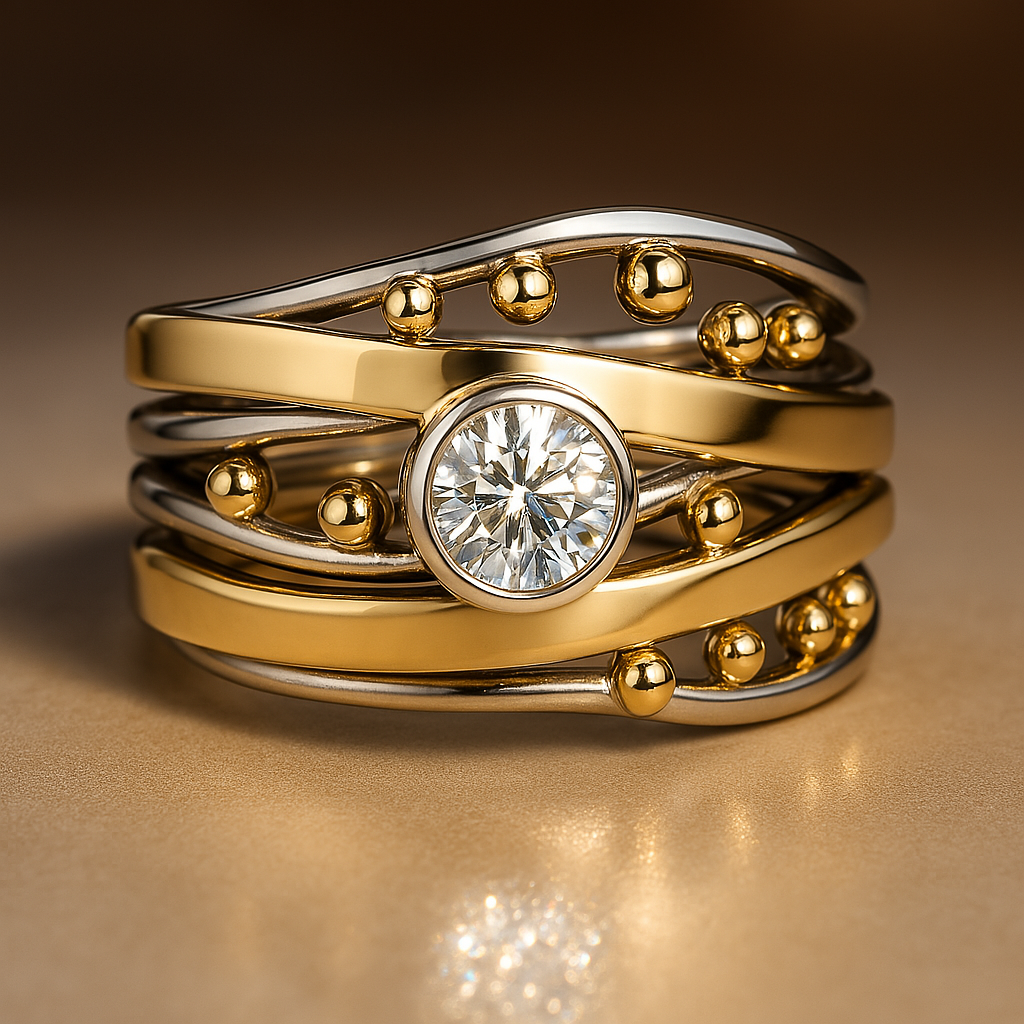 Dalia – Vintage Goldring mit eingearbeitetem Zirkonia