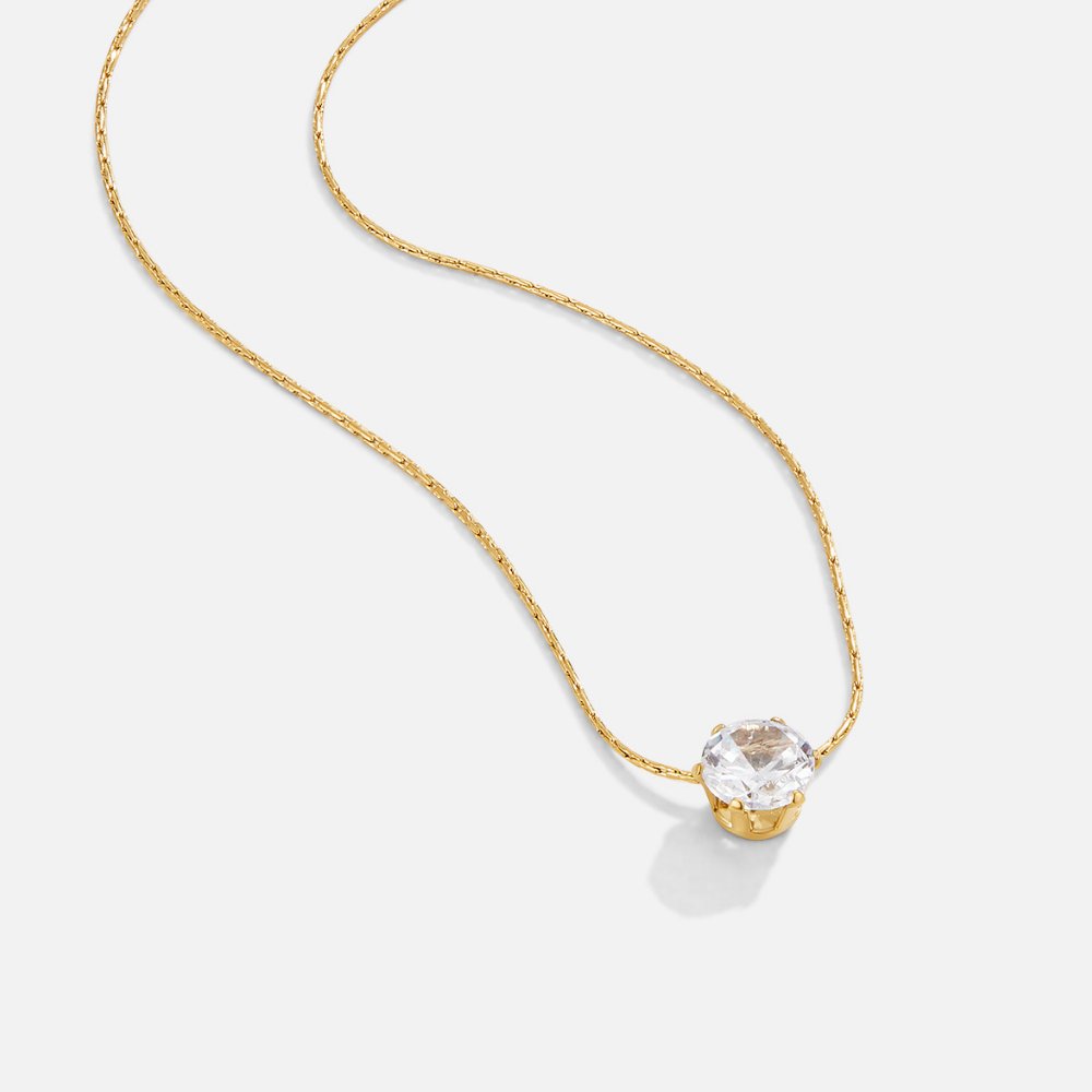 Amaris – goldene Halskette mit elegantem rundem Kristall