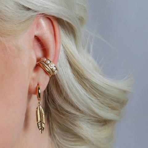 Bree – Goldener Ohrstecker mit Kristallen