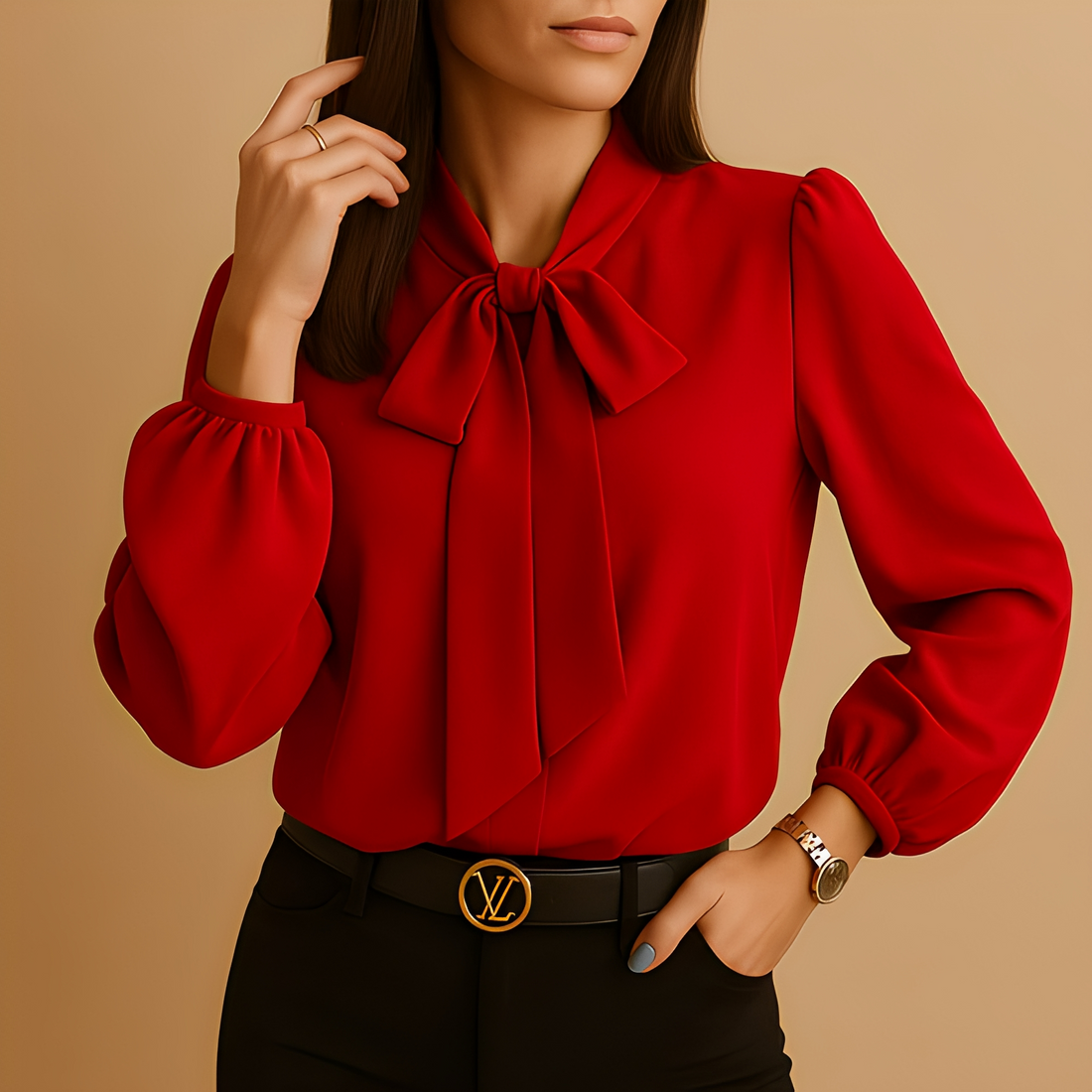 Blainne - Elegant gestaltete Damenbluse mit Schleifendetail