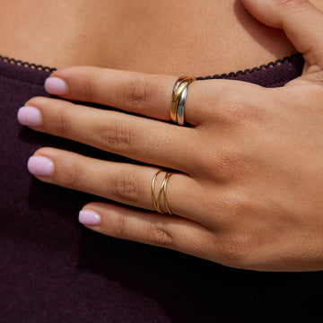 Elena – Eleganter dreifarbiger Triple-Ring