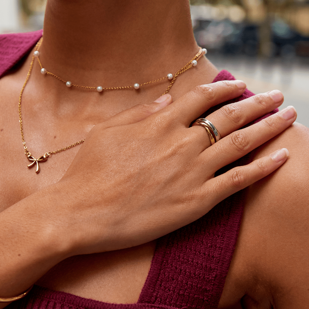 Elena – Eleganter dreifarbiger Triple-Ring