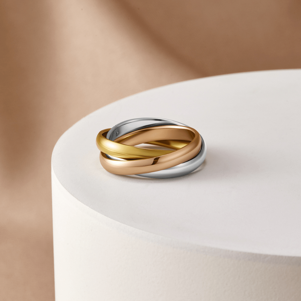 Elena – Eleganter dreifarbiger Triple-Ring