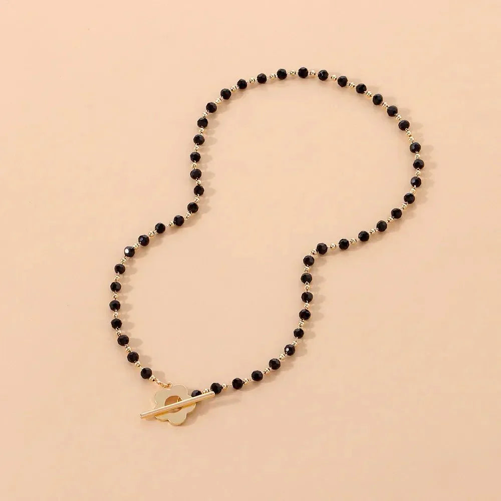 Naya - Blumen Choker Halskette mit Blumenverschluss