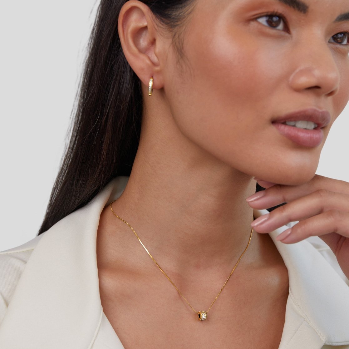 Gigi – Kristallhalskette aus 18K Gold