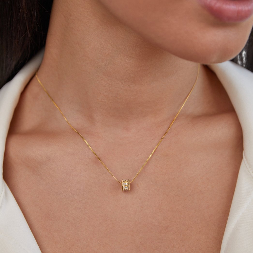 Gigi – Kristallhalskette aus 18K Gold
