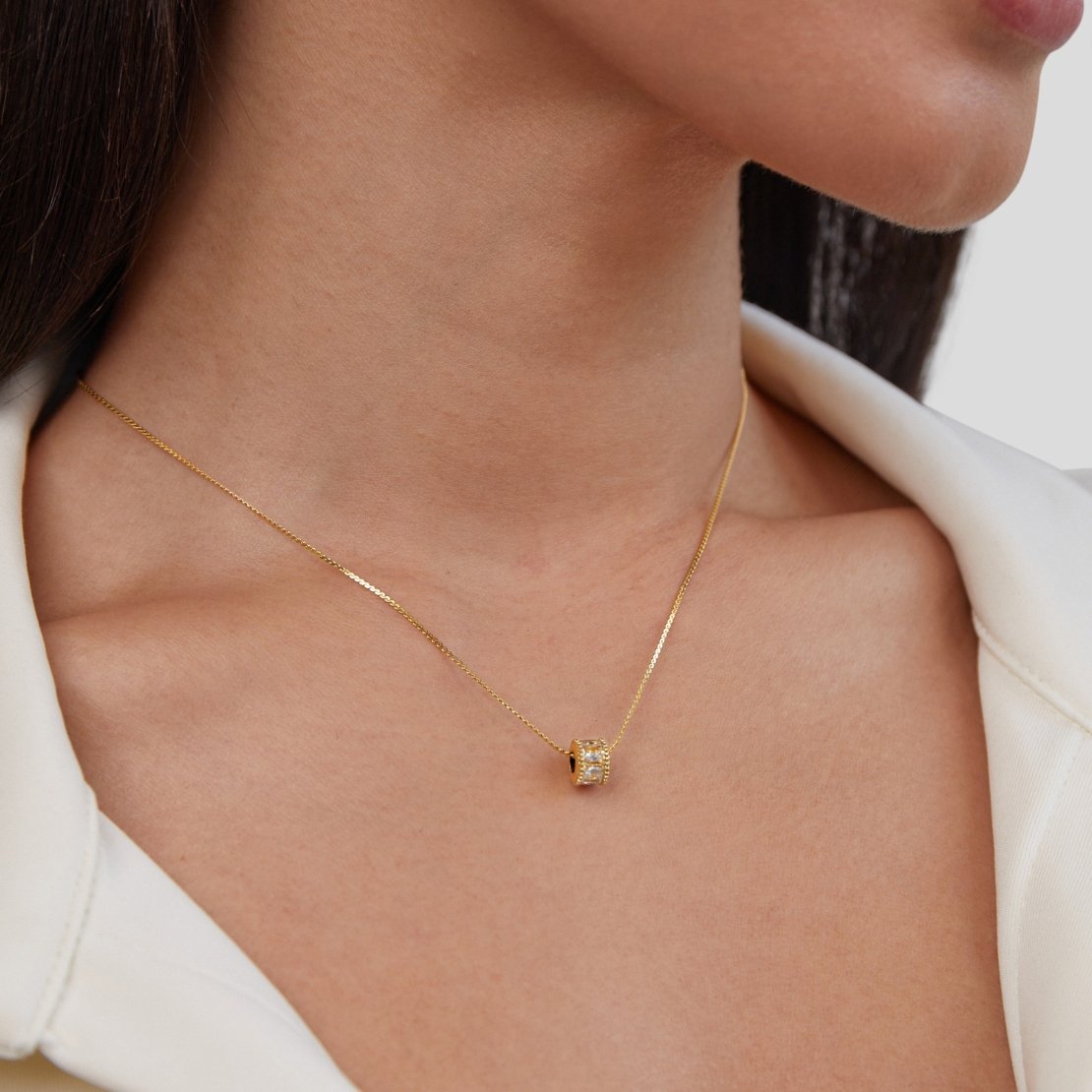 Gigi – Kristallhalskette aus 18K Gold