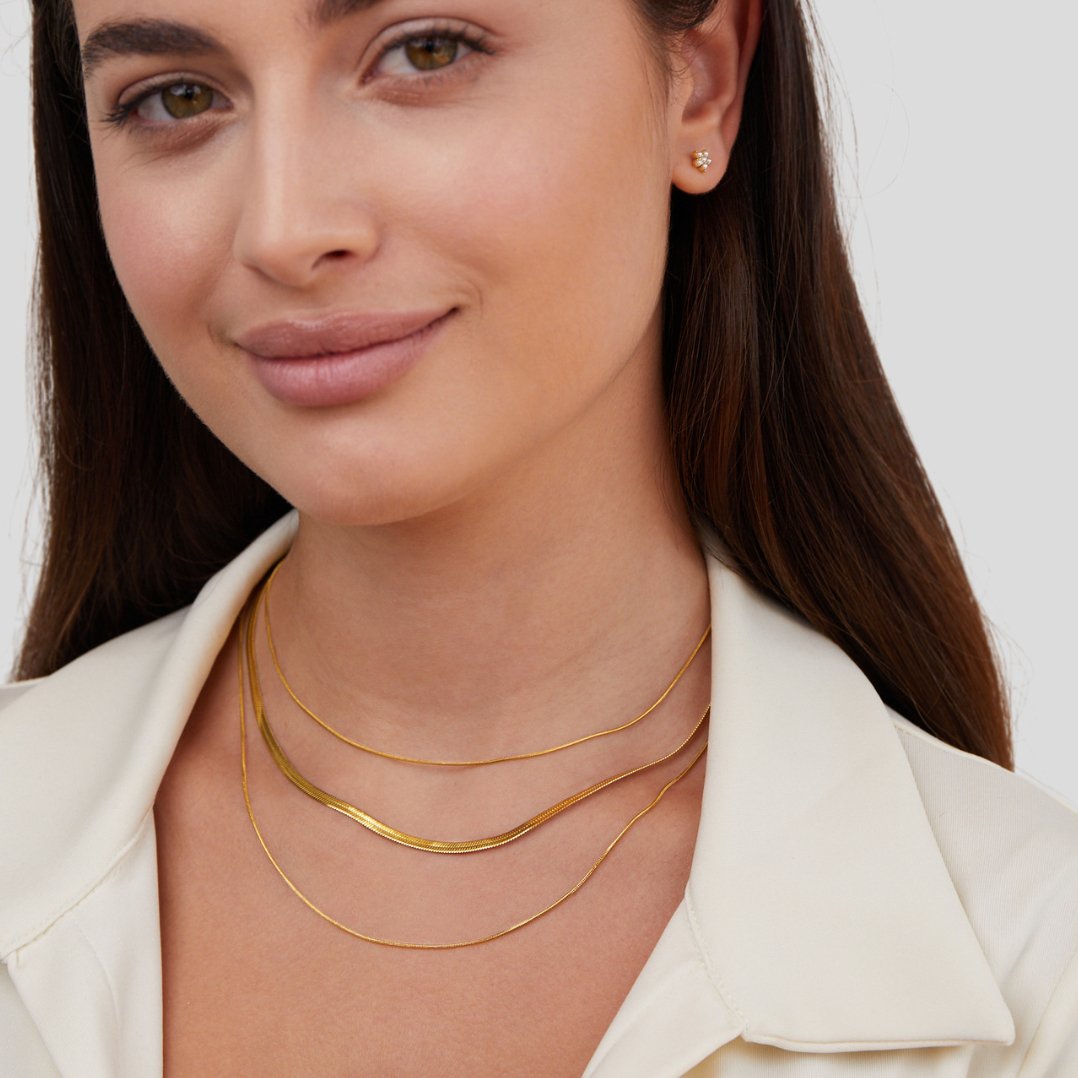 Alix – Mehrreihige goldene Halskette