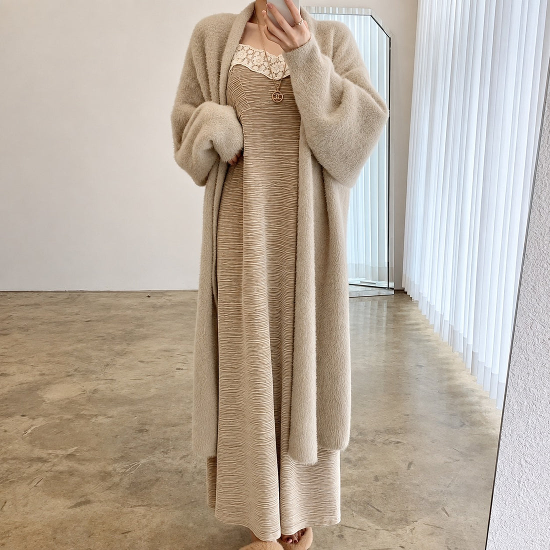Damen Longcardigan mit Oversized-Passform - Offener Schnitt, Lässiges Layering