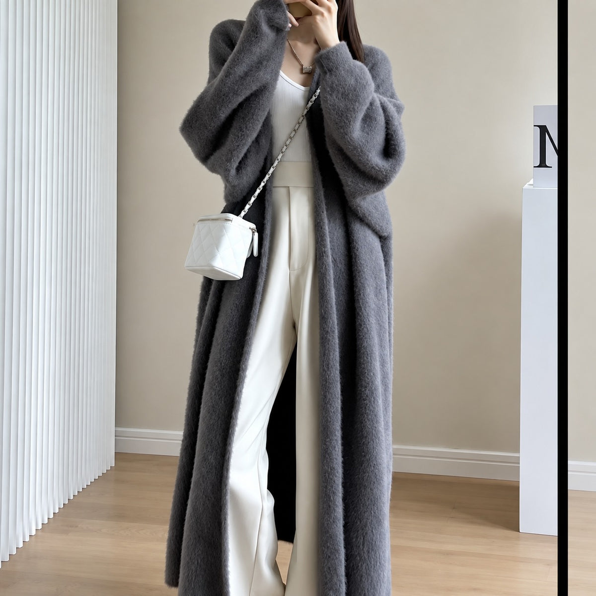 Damen Longcardigan mit Oversized-Passform - Offener Schnitt, Lässiges Layering