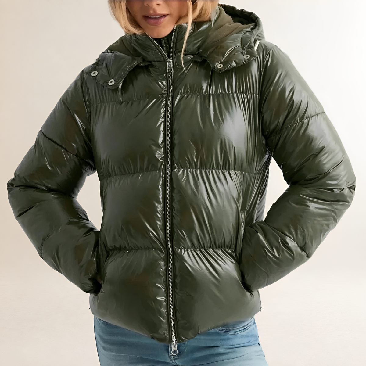 Damen Steppjacke - Kapuze, Reißverschluss, Quiltmuster, Regulärer Schnitt