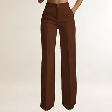 Damen Weite Hose mit hohem Bund und tailliertem Schnitt - Elegante, strukturierte Damenhose