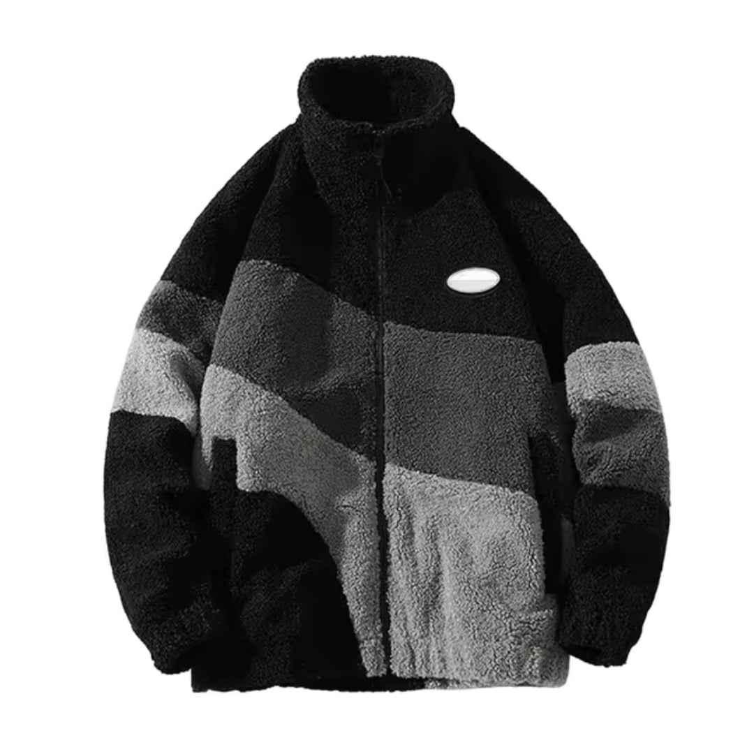 Damen Zip-Up Jacke mit Farbblock-Design und Seitentaschen - Lässige Übergangsjacke