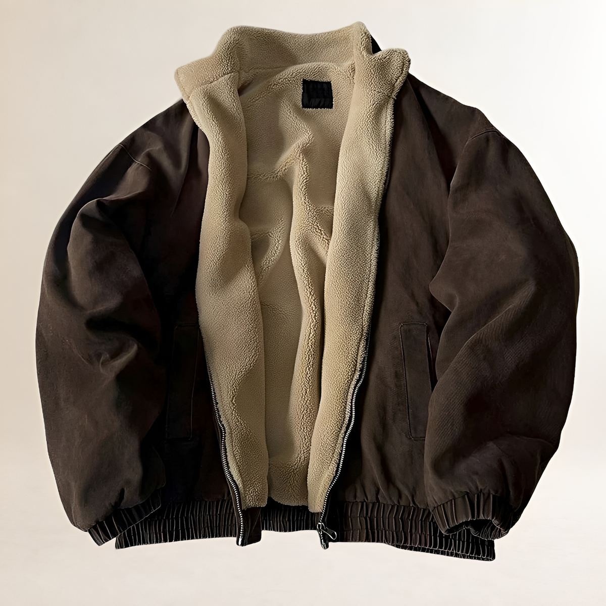 Herr Winterjacke Zip-Up Casual Fit mit Struktur und Innenfutter