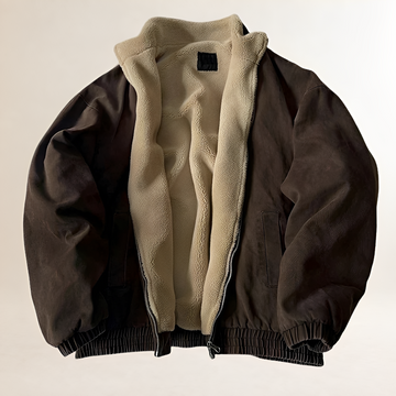 Herr Winterjacke Zip-Up Casual Fit mit Struktur und Innenfutter