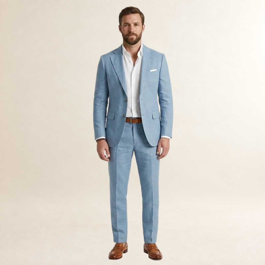 Herren Anzug Slim Fit Blazer Hose Modernes Schnitt