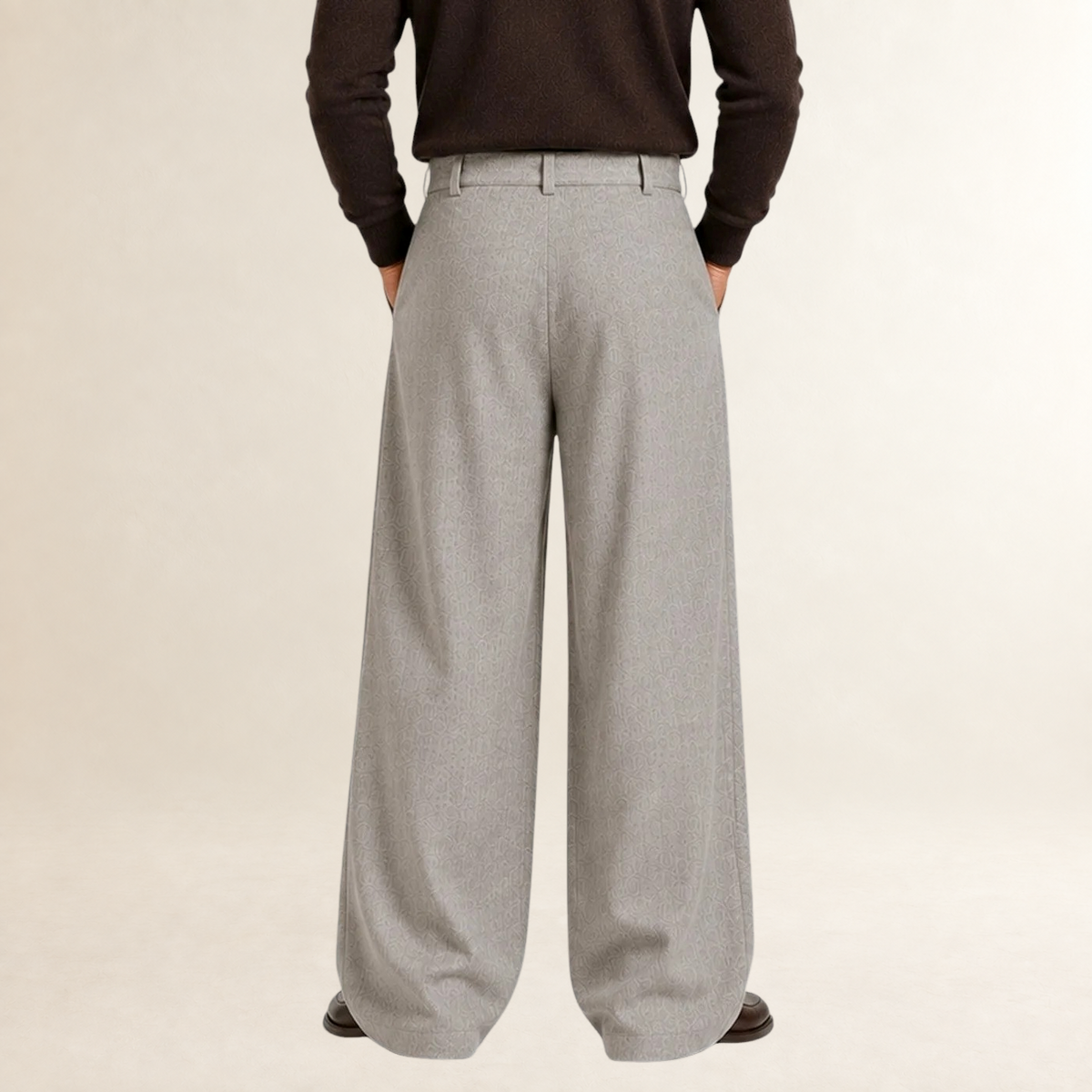 Herren-Bundfaltenhose mit weitem Bein und Gürtel - Maßgeschneiderte Passform