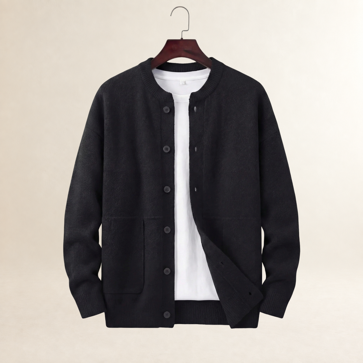 Herren Cardigan mit Knopfleiste und Taschen - Regulärer Schnitt