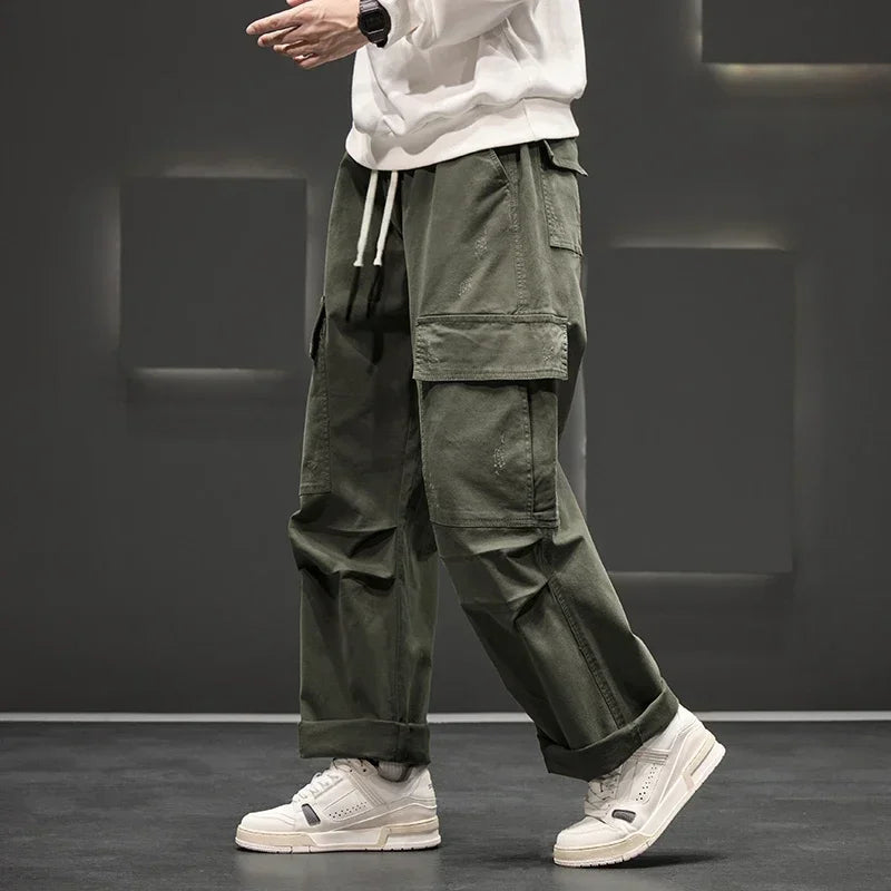 Herren Cargo-Hosen Relaxed Fit mit Kordelzug und mehreren Taschen