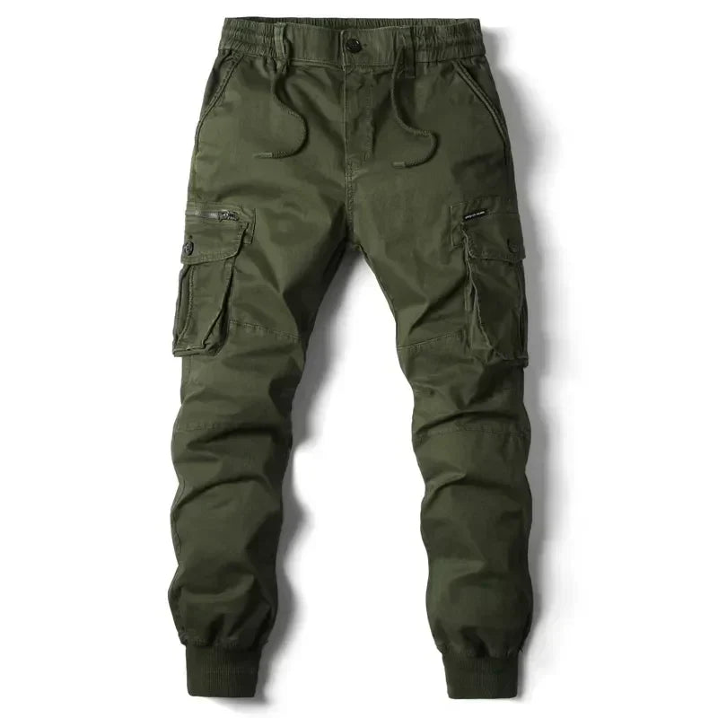 Herren Cargo-Jogginghosen mit taktischem Design und elastischer Taille - tapered Passform, verstellbarer Kordelzug