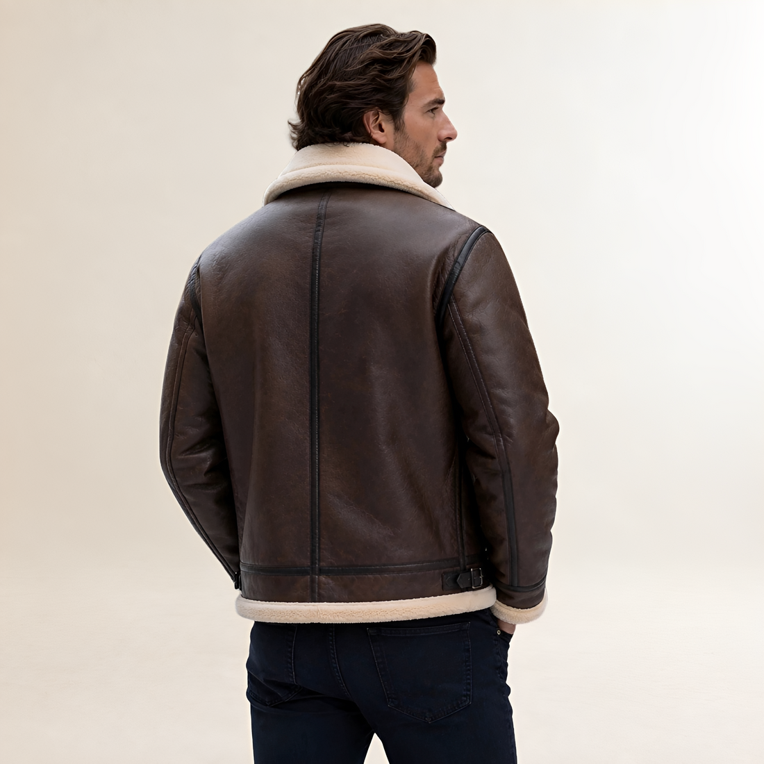 Herren-Fliegerjacke mit Innenfutter und Reißverschluss - Regular Fit