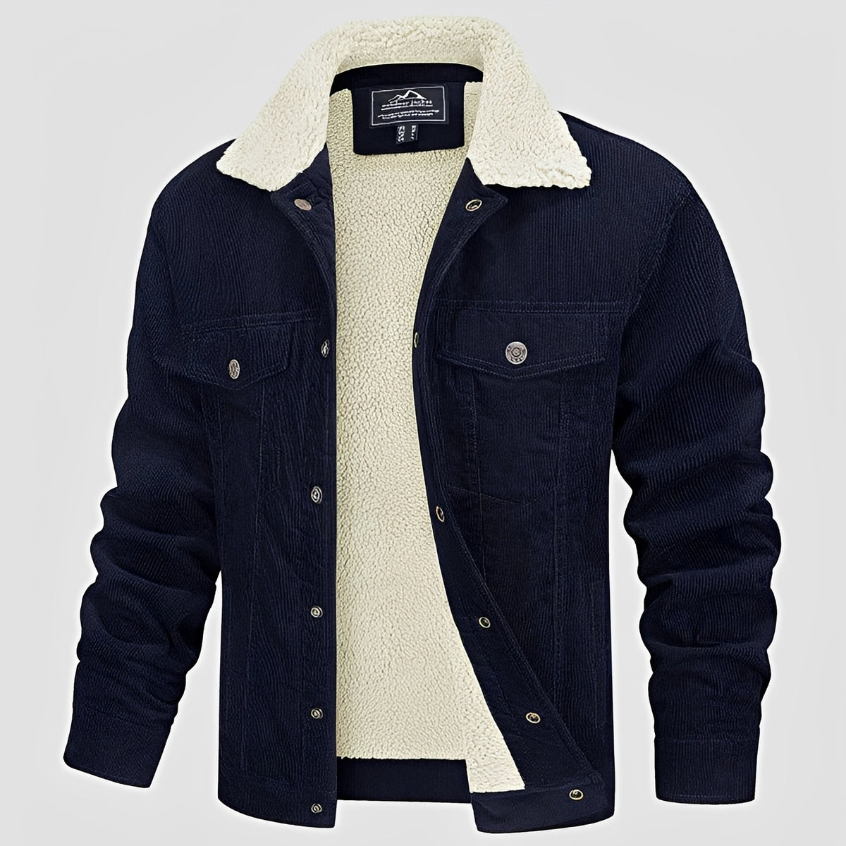 Herren Jacke Mit Knopfverschluss und Kragen - Casual Fit