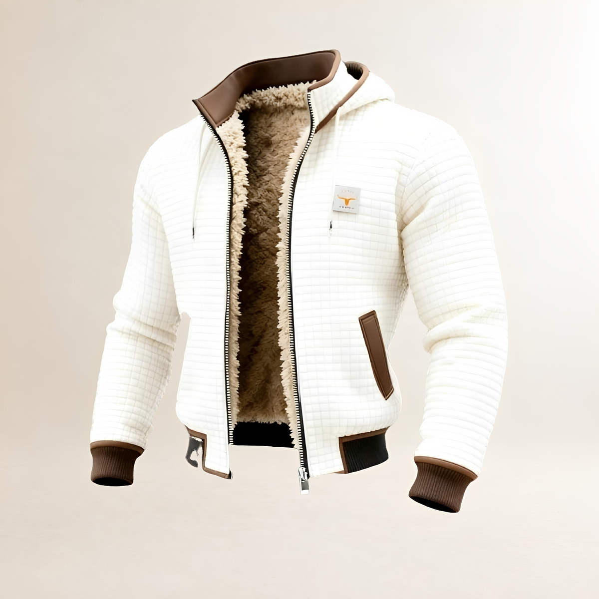 Herren Jacke - Steppdesign, Kapuze, Reißverschluss, Regulärer Schnitt