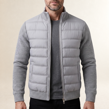 Herren Jacke Steppjacke mit kontrastfarbenen Ärmeln und tailliertem Schnitt