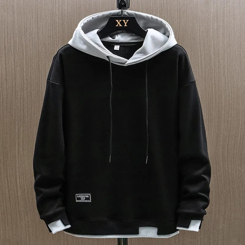 Herren Kapuzenpullover mit Kapuzenkragen lockere Passform