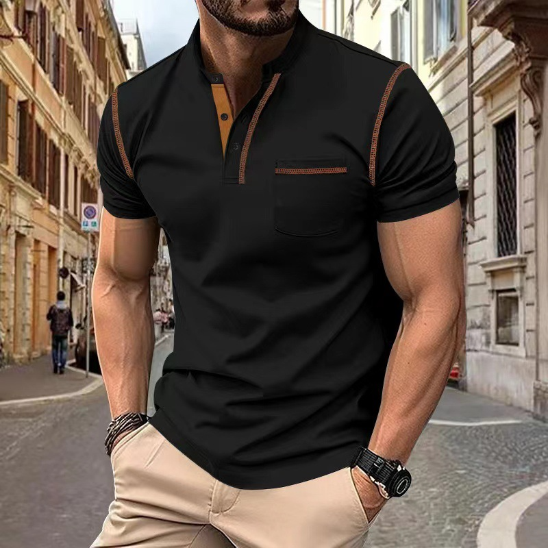 Herren Polo Shirt mit Knopfleiste und Brusttasche - Kurzarm, Modern Fit