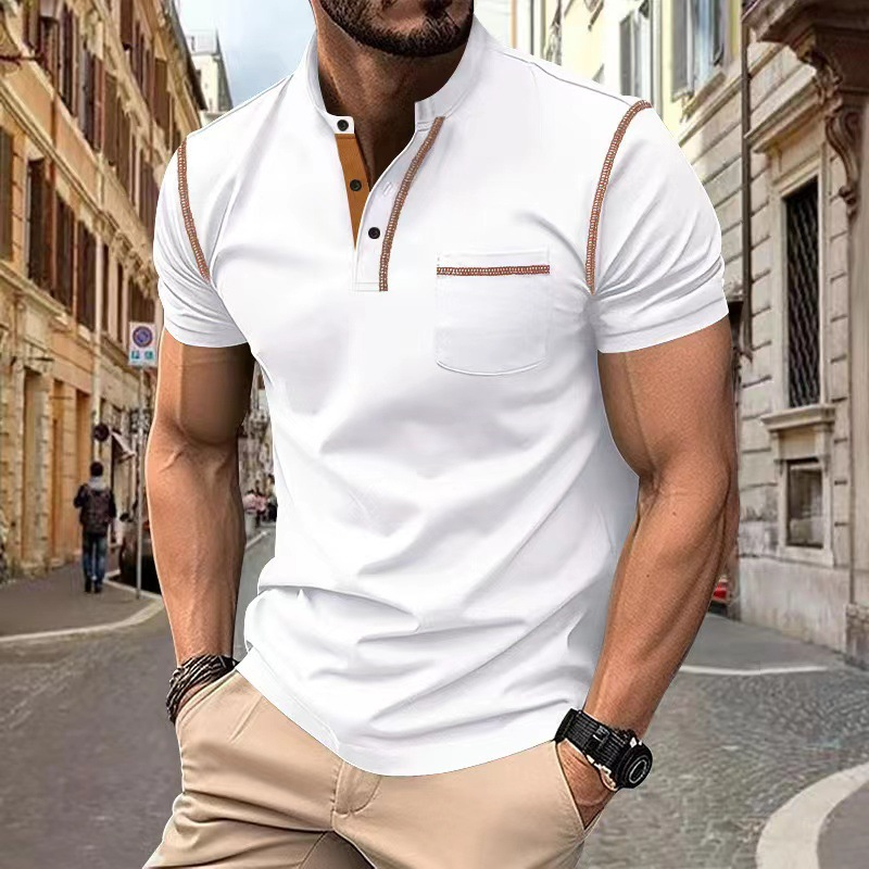 Herren Polo Shirt mit Knopfleiste und Brusttasche - Kurzarm, Modern Fit