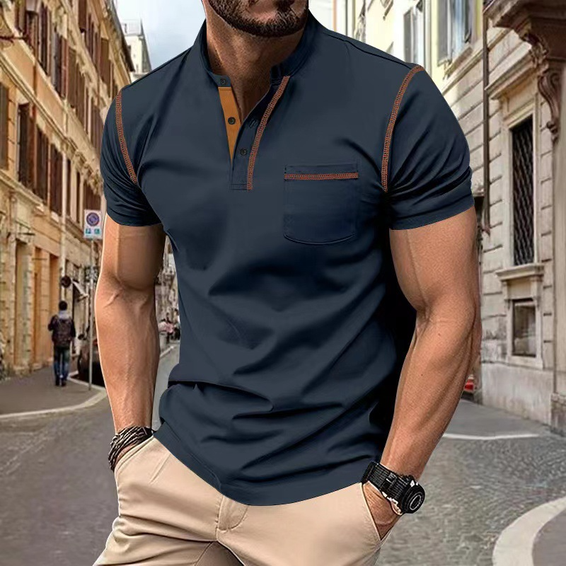 Herren Polo Shirt mit Knopfleiste und Brusttasche - Kurzarm, Modern Fit