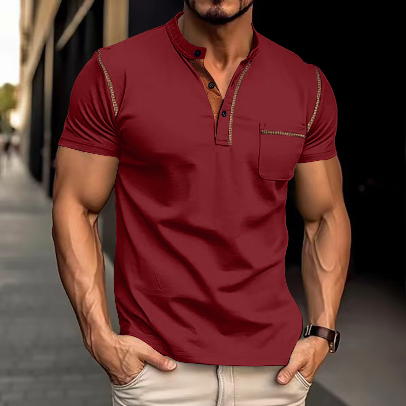 Herren Polo Shirt mit Knopfleiste und Brusttasche - Kurzarm, Modern Fit