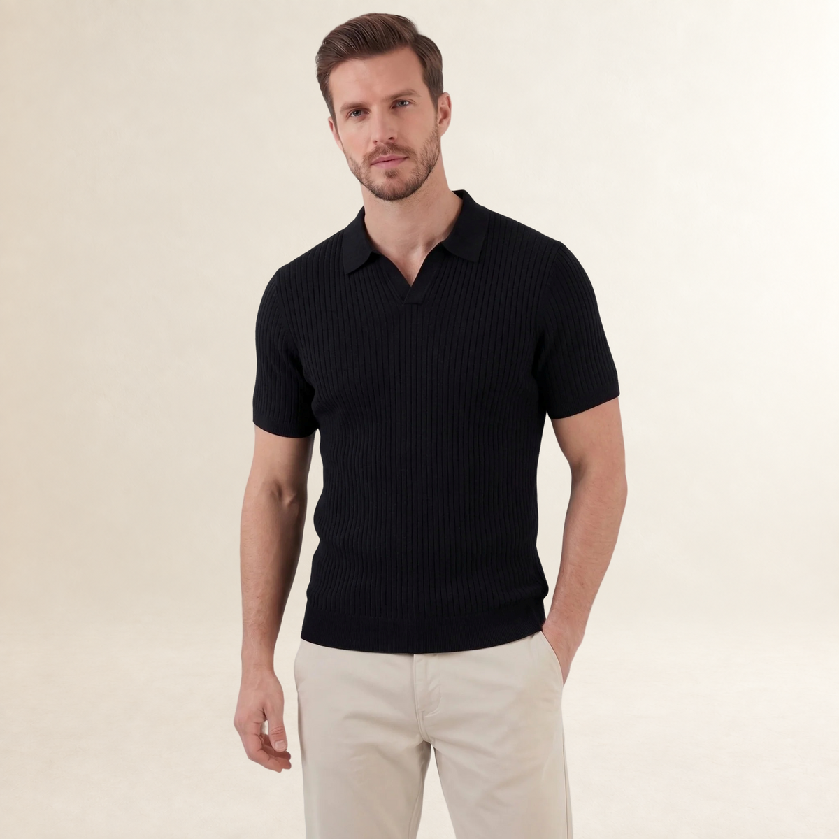 Herren Poloshirt Kurzarm Klassischer Schnitt mit Knopfleiste