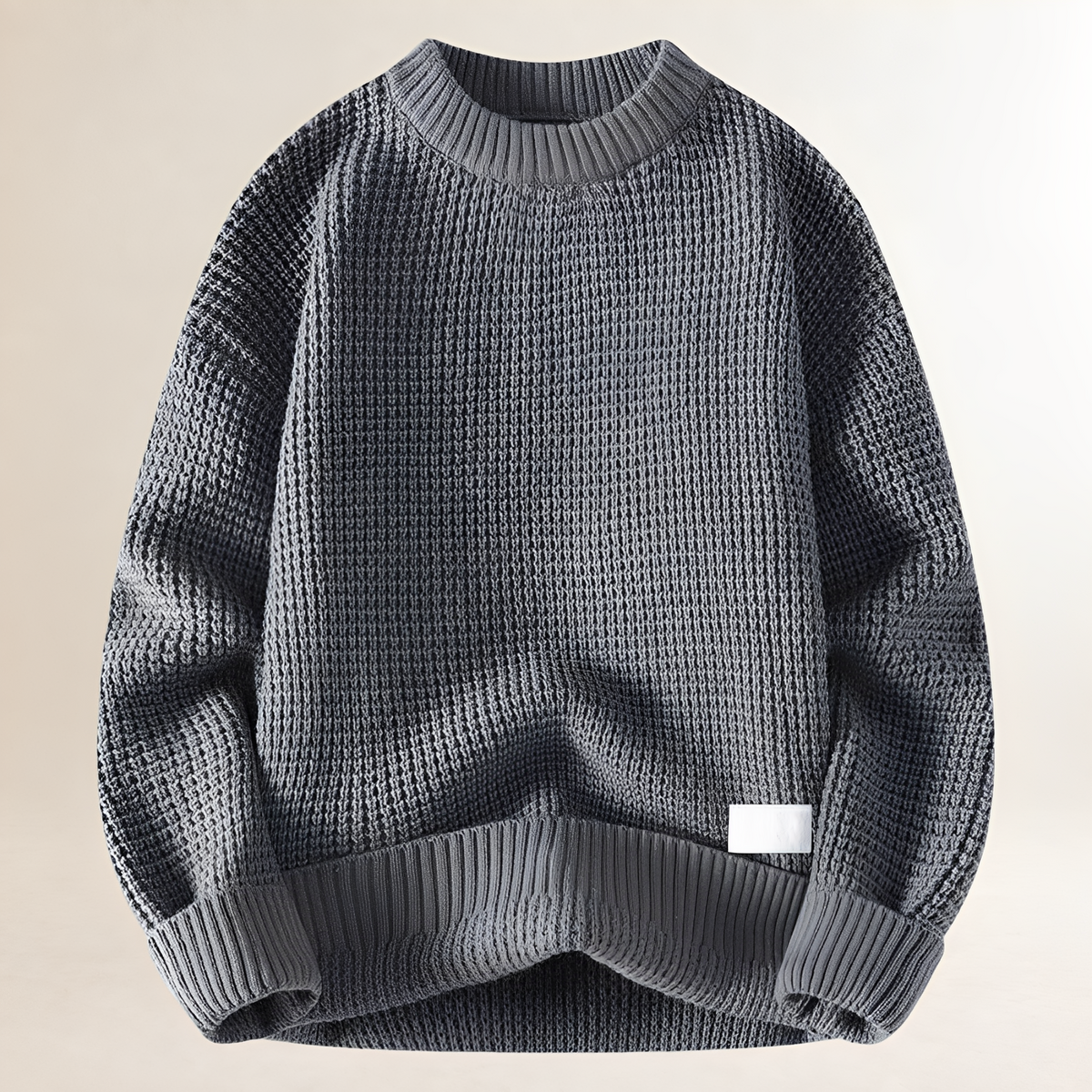 Herren Rundhalsausschnitt Pullover langarm regulärer Schnitt Texturiertes Design