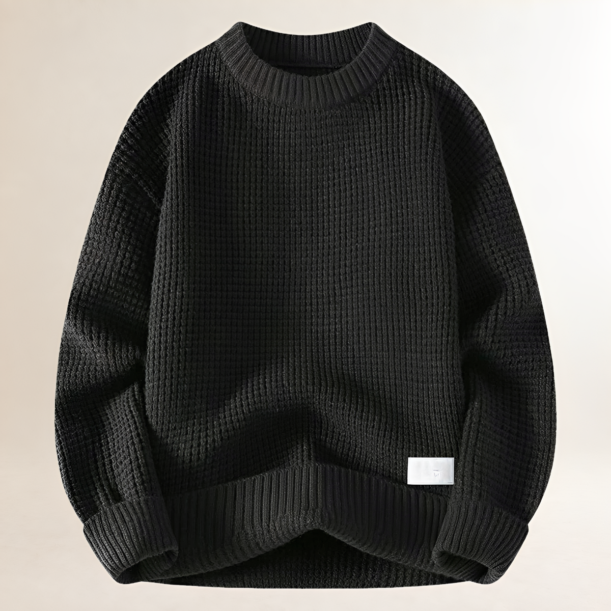 Herren Rundhalsausschnitt Pullover langarm regulärer Schnitt Texturiertes Design