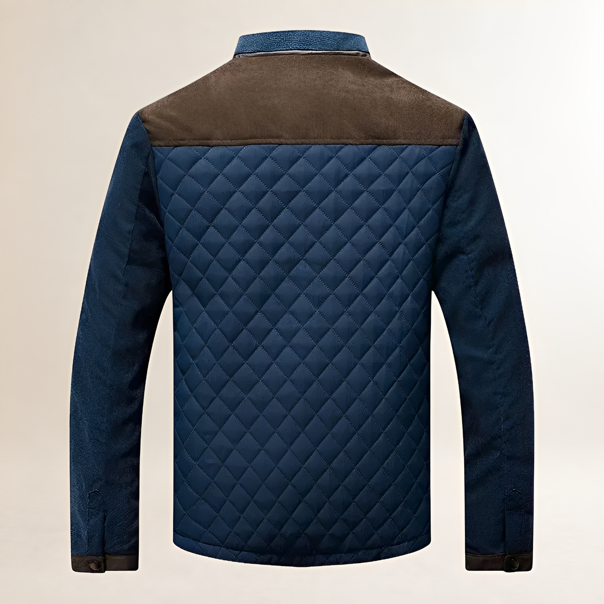 Herren Steppjacke mit Stehkragen und Kontrastpaneelen Reißverschluss