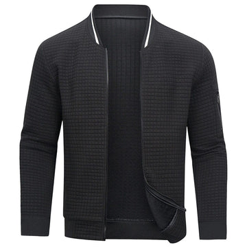 Herren Sweatjacke mit Reißverschluss - Steppdesign, Bomberstil, Langarm